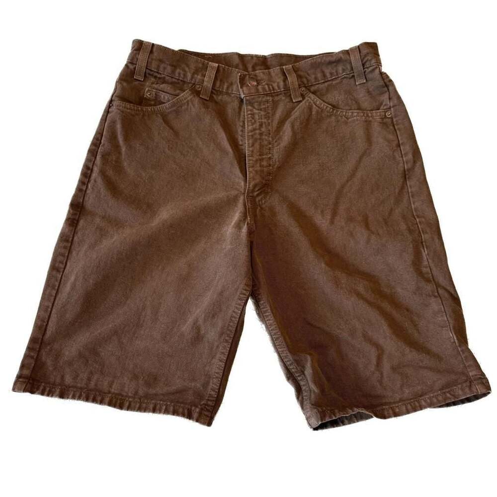 Vintage Levi's 550 Orange Tab Brown Denim Relaxed Fit Shorts W34 Made in USA